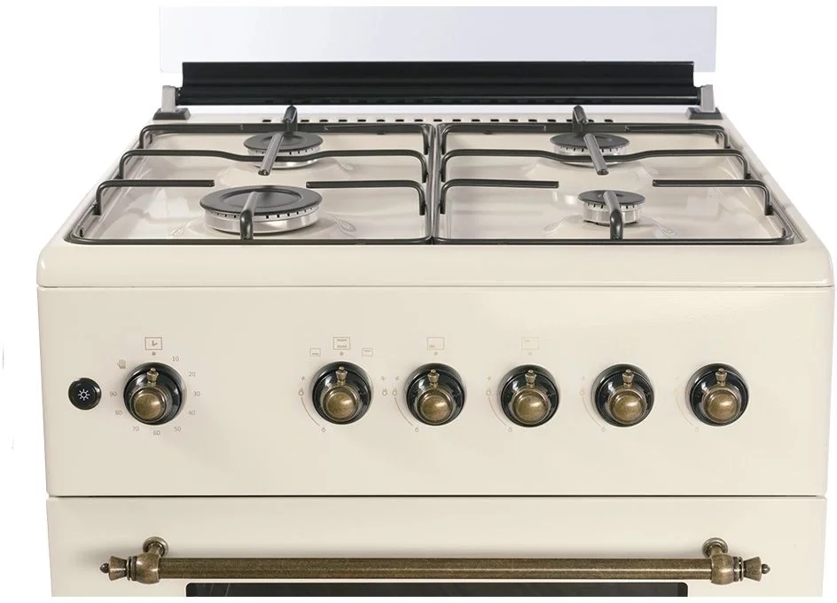 Плита газовая Nordfrost GG 6061 Y бежевый, конфорок 4 шт, духовка 63 л, 60 см x 89 см x 60 см