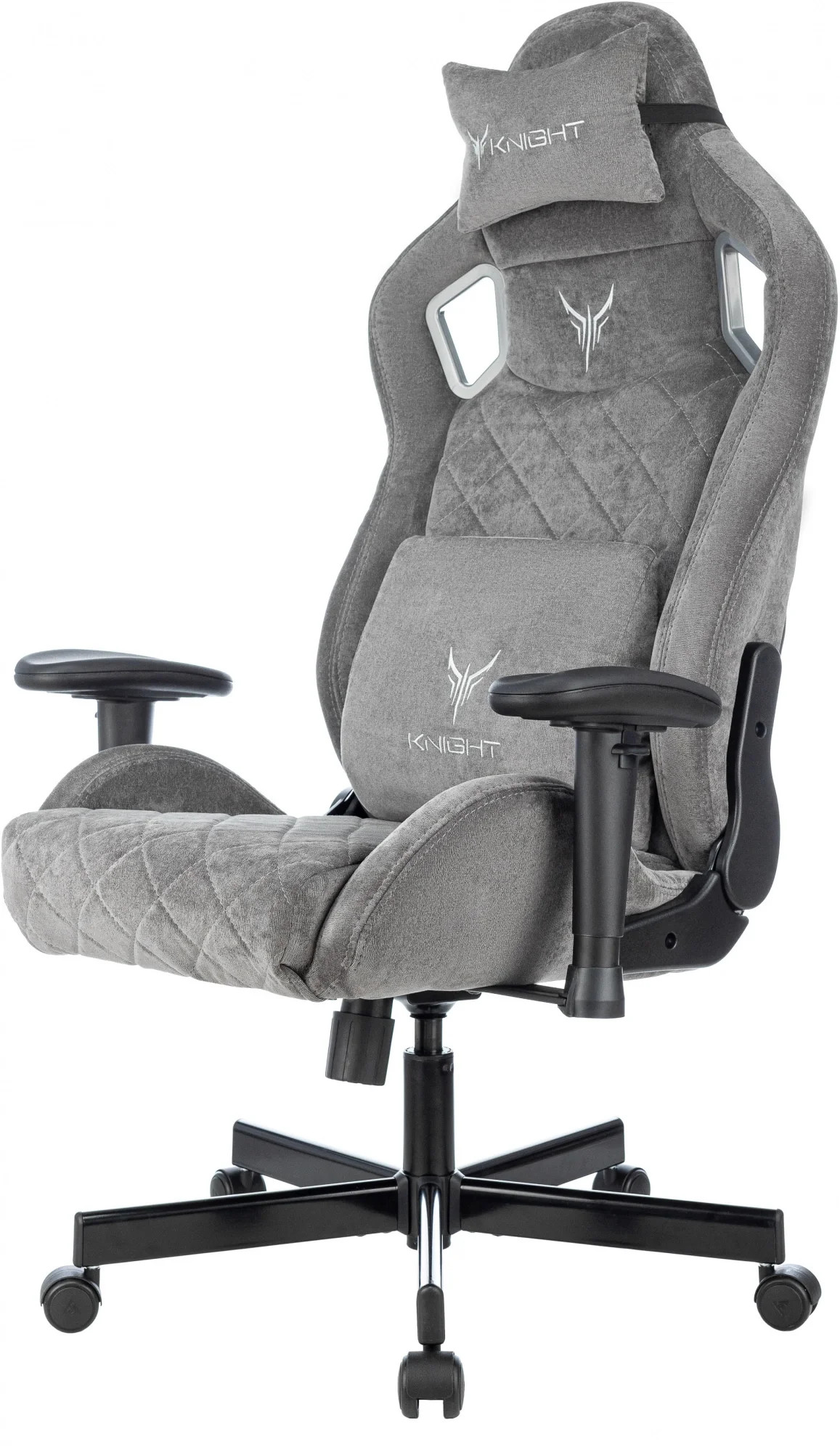 Кресло игровое Knight Outrider LTD серый Light-19 с подголов. крестов. металл