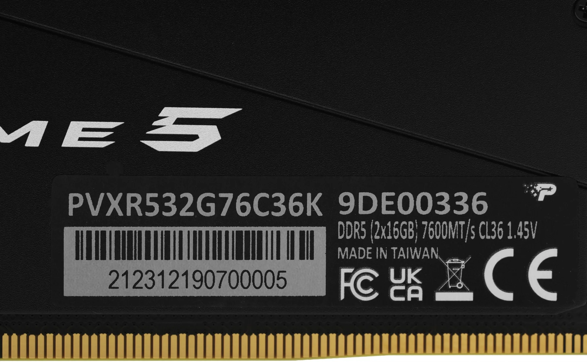 Память DDR5 2x16GB 7600MHz Patriot PVXR532G76C36K Viper Xtreme RGB RTL Gaming PC5-60800 CL36 DIMM UDIMM 288-pin 1.45В с радиатором Ret