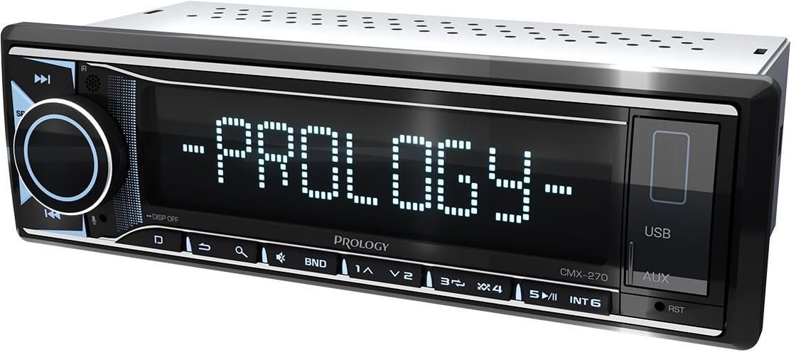 Автомагнитола Prology CMX-270, 1 DIN, Bluetooth, USB Type-A, AUX, пульт ДУ