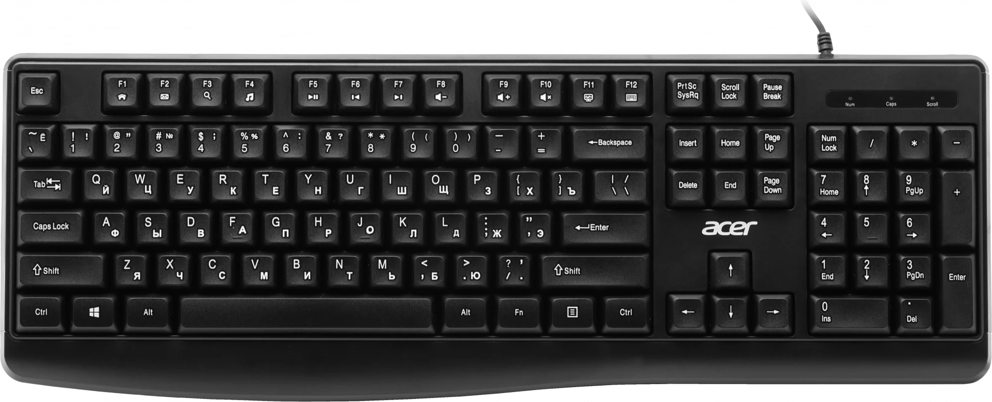 Клавиатура Acer ZL.KBDCC.01A, проводная, USB, мембранная, чёрная
