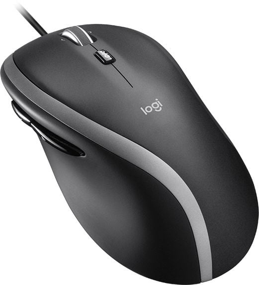 Мышь Logitech M500s Advanced Black |910-005784| черно-серебристая, 7 кнопок, 400–4000 dpi, USB,1.8м, эргономичная, колесико сверхбыстрой прокрутки (088702)