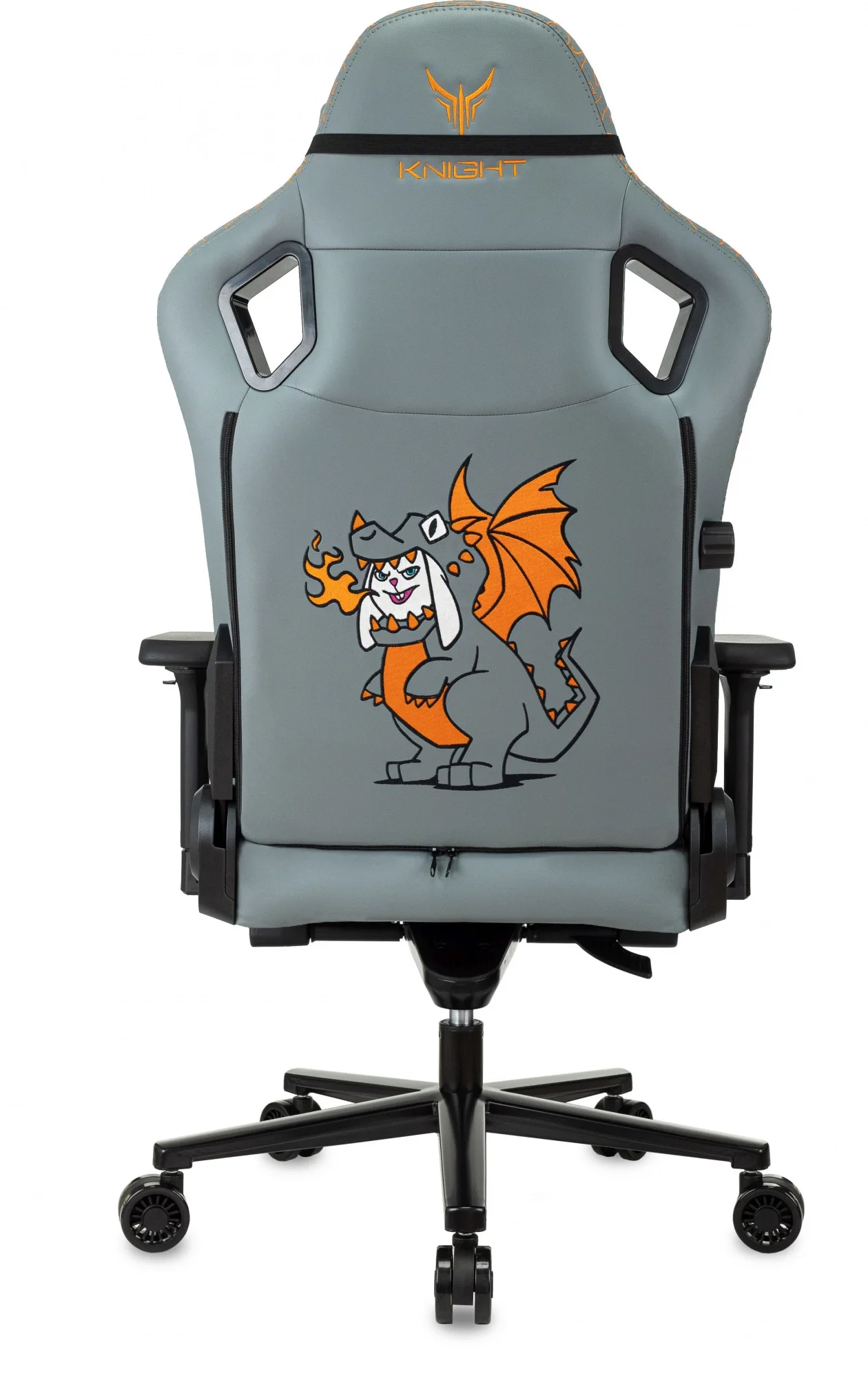 Кресло игровое Knight Craft Dragon серый экокожа крестов. металл