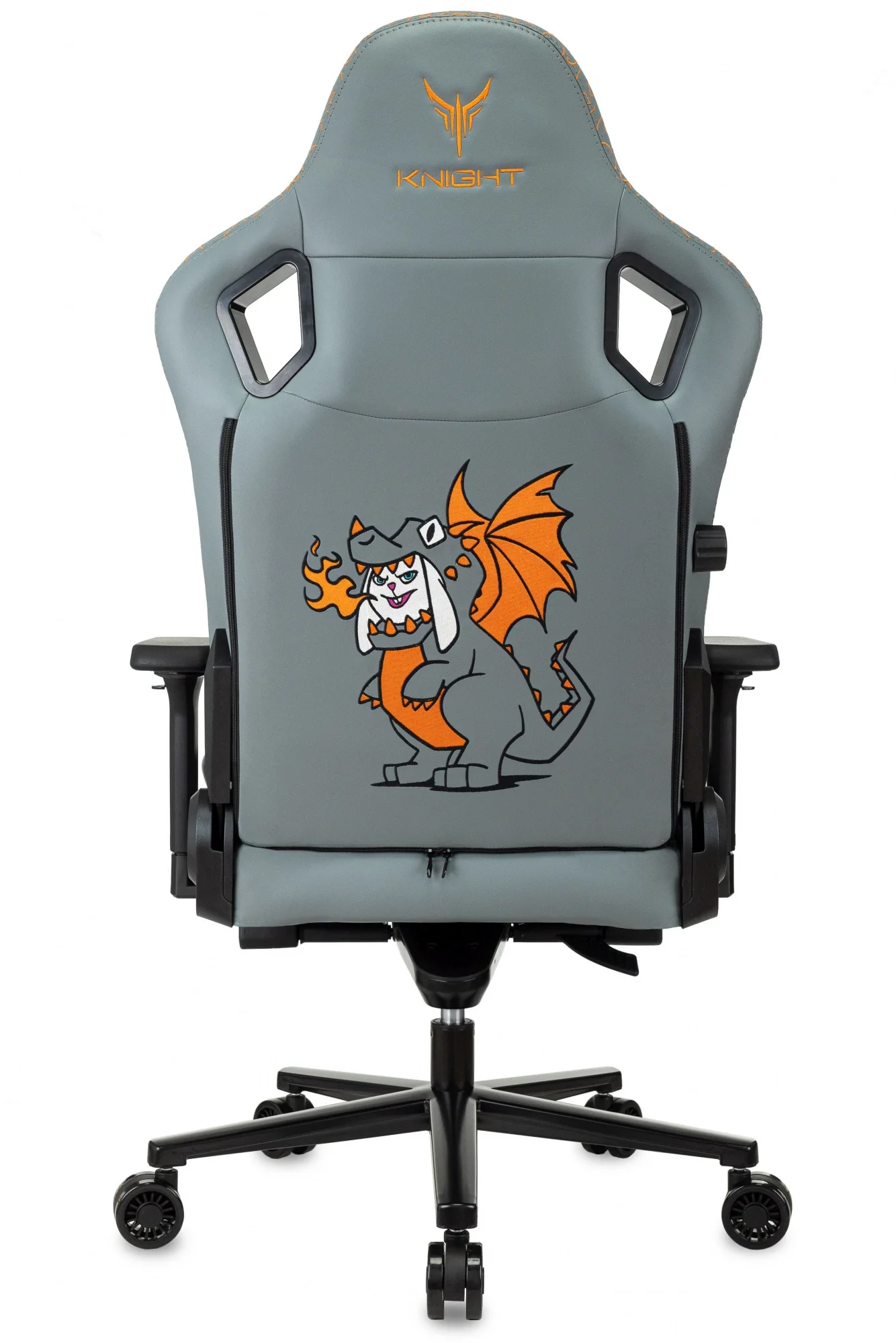 Кресло игровое Knight Craft Dragon серый экокожа крестов. металл