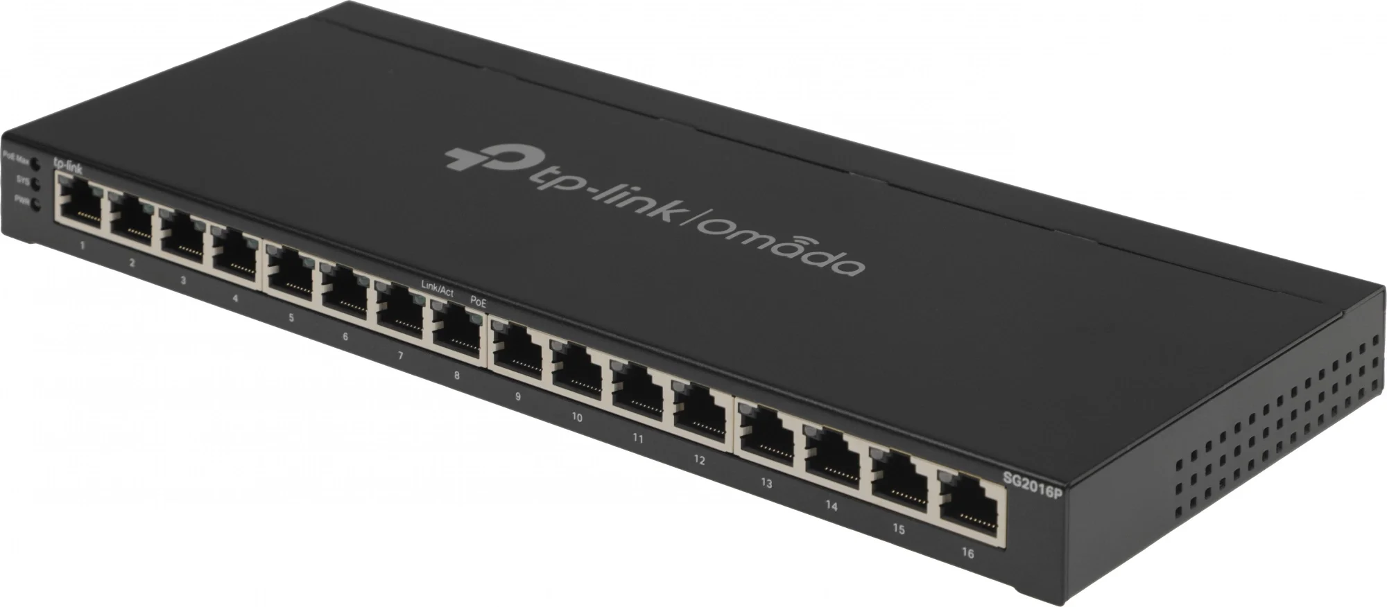 SG2016P - Коммутатор, TP-Link, SG2016P, Управляемый L2, JetStream, 16 портов RJ45 10/100/1000 Мбит/с, порты 1-8 802.3af/at 120W