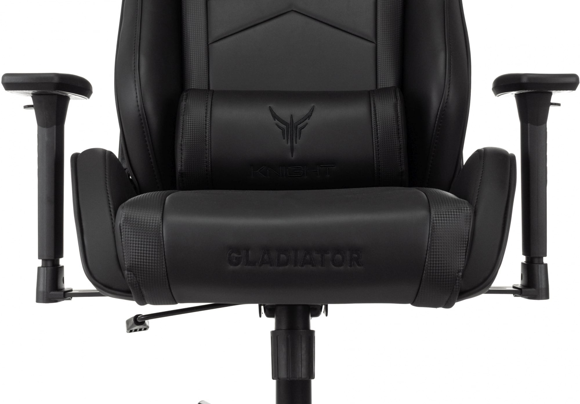 Кресло игровое Knight Gladiator черный экокожа с подголов. крестов. металл