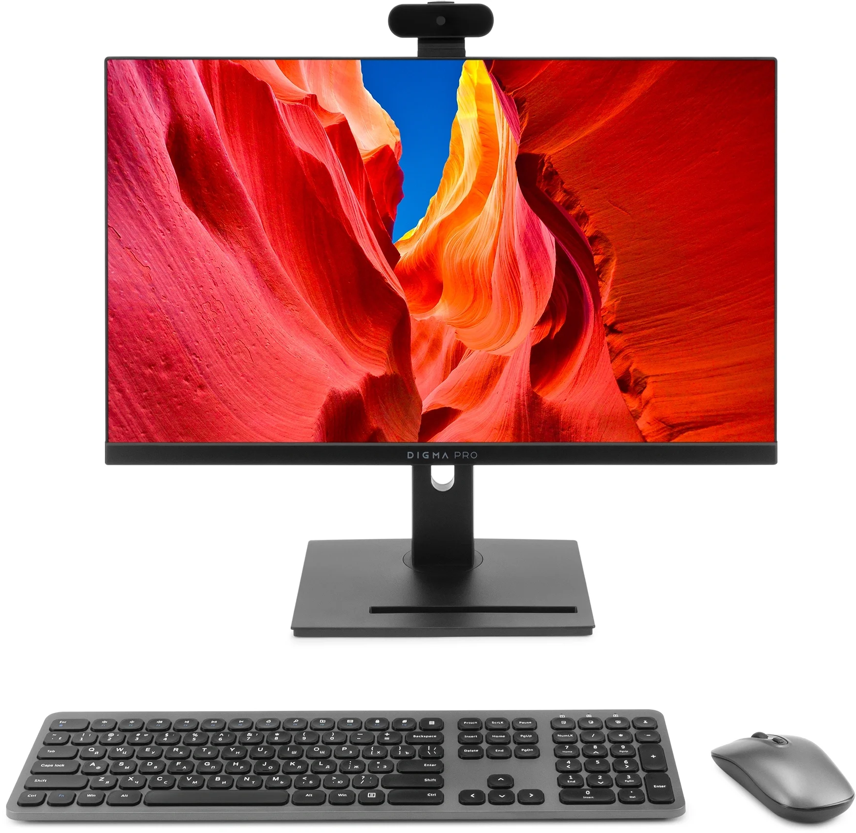 Моноблок Digma Pro Vision 23.8" Full HD i5 12450H (2) 16Gb SSD512Gb UHDG CR Windows 11 Pro Eth WiFi BT 90W клавиатура мышь Cam черный 1920x1080