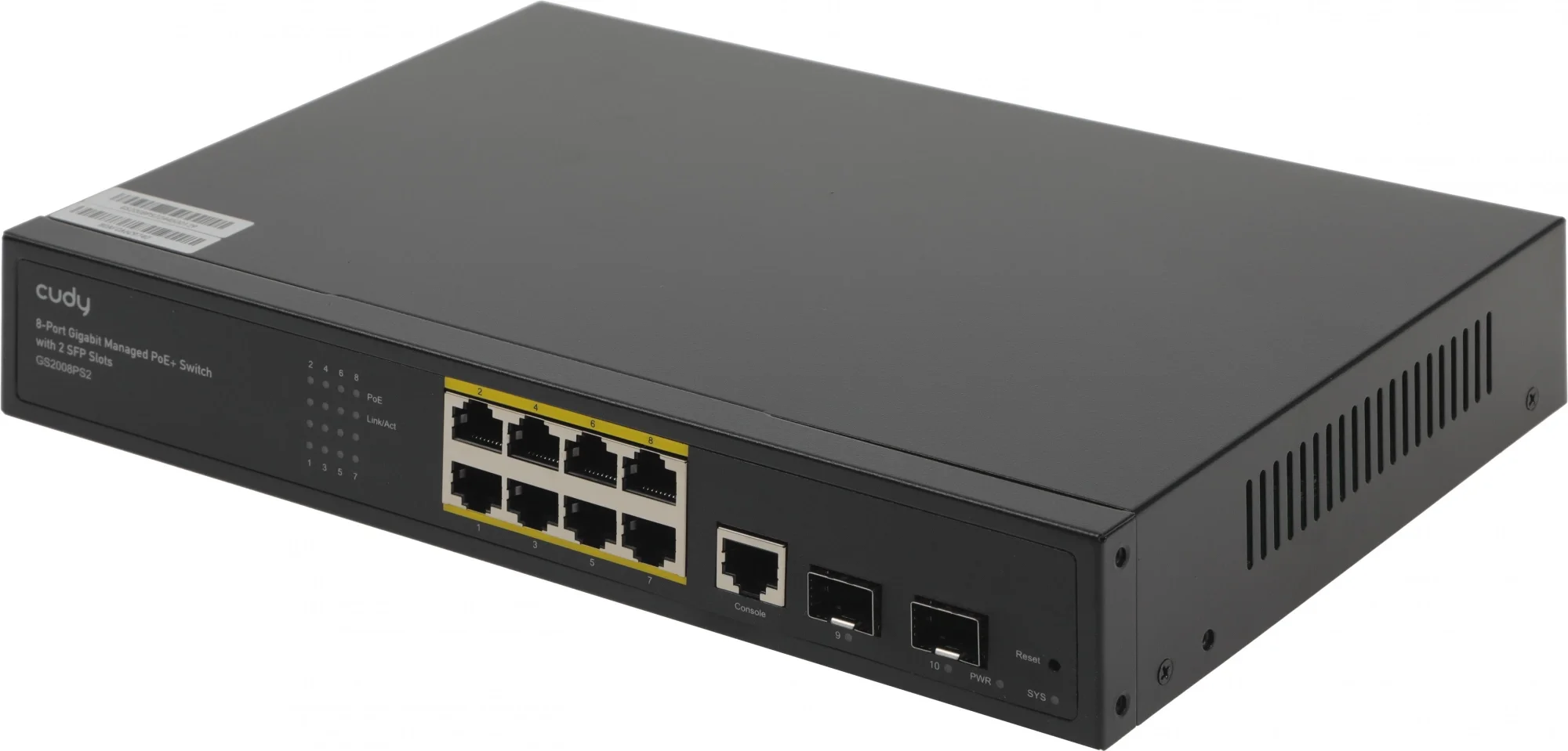 Коммутатор Cudy GS2008PS2, L2, 8×PoE+ 1GbE, 2×SFP, 130Вт