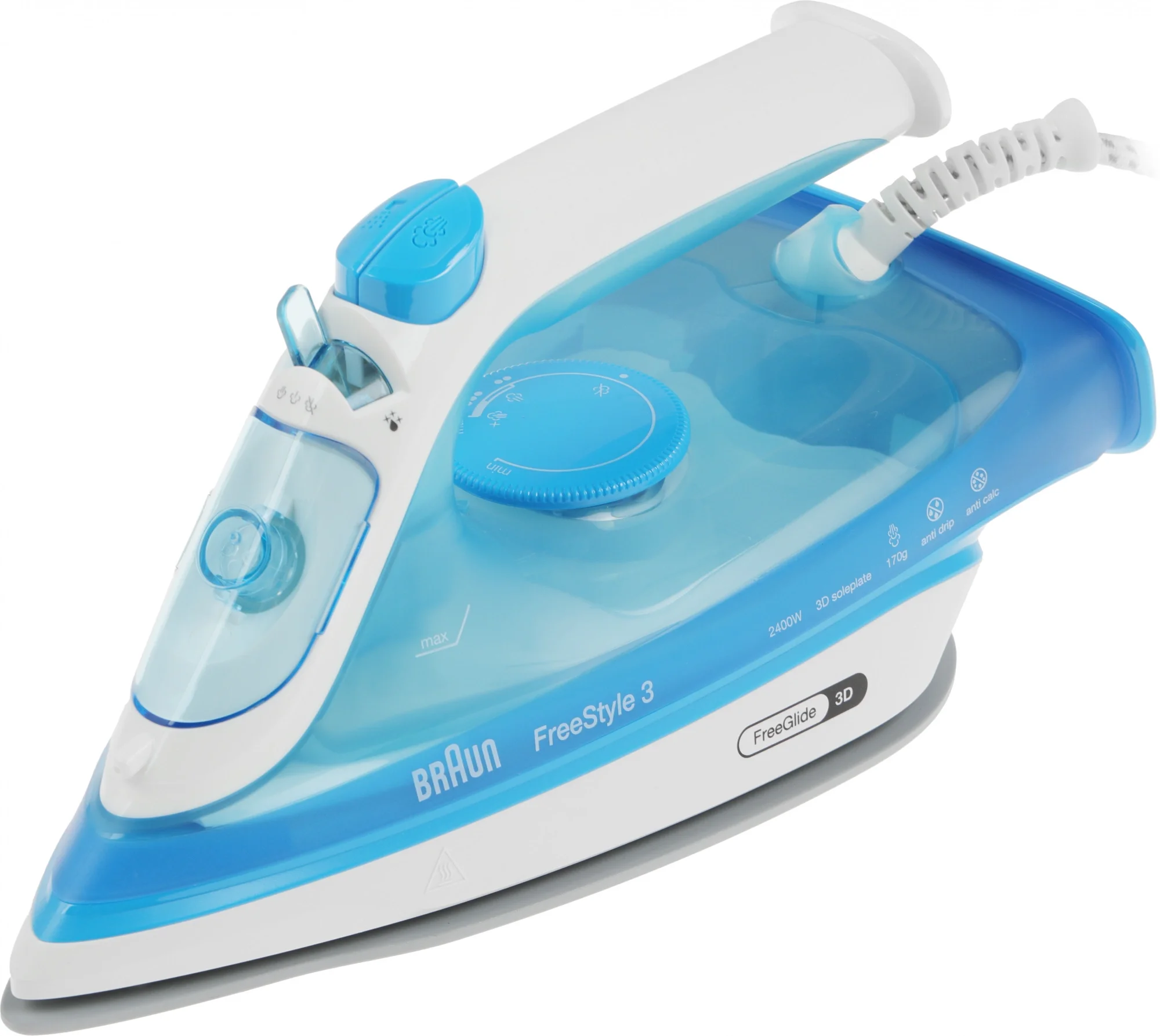 Утюг Braun FI3144BL голубой/белый, 2400 Вт, 45 г/мин, 160 г/мин, 270 мл