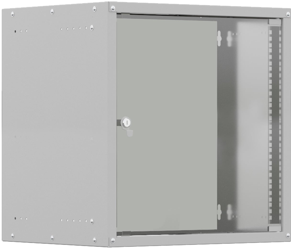 NTSS Шкаф настенный телекоммуникационный NTSS LIME 12U 550х450х635мм, 2 профиля 19, дверь стеклянная, боковые стенки несъемные, разобранный, серый RAL 7035 NTSS-WL12U5545GS