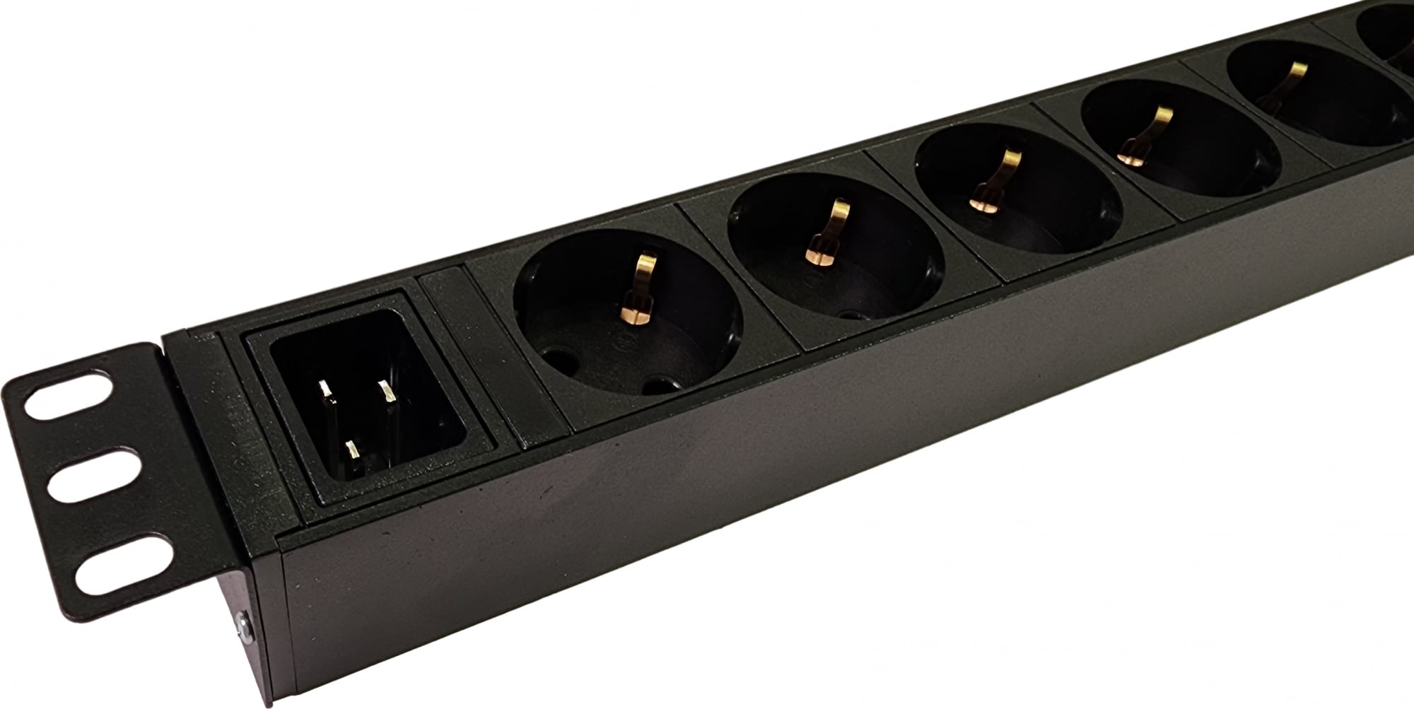 Распределитель питания NTSS - PDU DA, 16A, in (220V 1xIEC-320 C20), out ( 9xSchuko), Горизонтальный, 1U, цвет чёрный, NTSS-PDU-DA2035