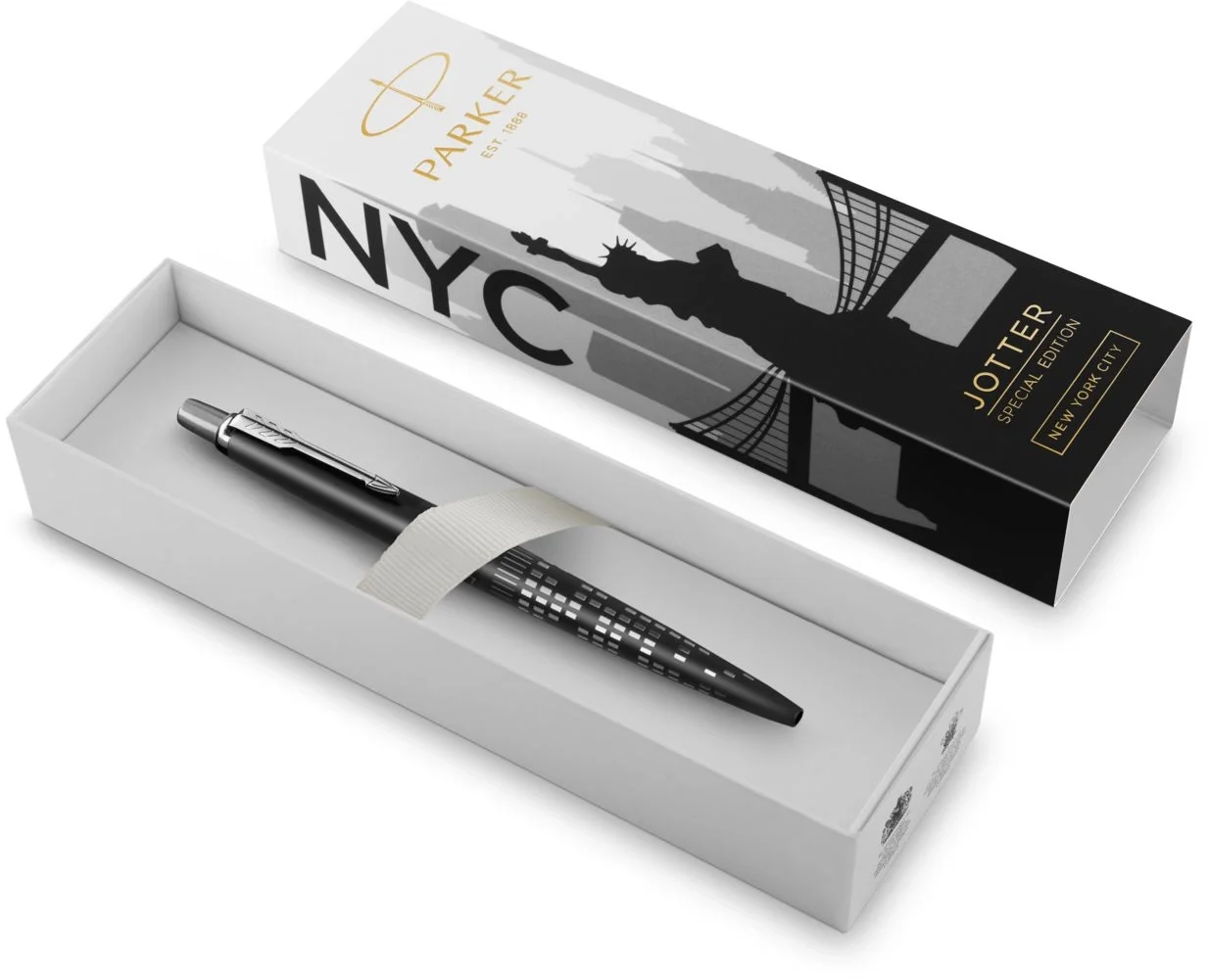 Ручка шариковая Parker Jotter Global Icons SE New York CT K179 (2187554) черная, M, синие чернила, подарочная коробка