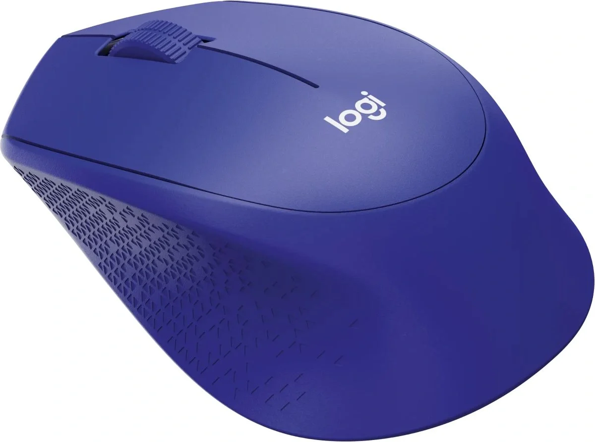 Мышь Logitech - M330 Silent Plus, Беспроводная, 2.4 ГГц, 10 метров, Optical, 1000 dpi, 3 btns, цвет синий, 910-004925