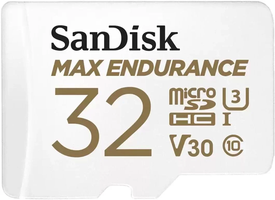 Карта памяти SanDisk MAX ENDURANCE microSDHC 32GB+ SD Adapter - for home security cameras & dashcams up to 15,000 Hours, Full HD / 4K videos, Extreme endurance, up to 100/40 MB/s Read/Write speeds, C10, U3, V30
