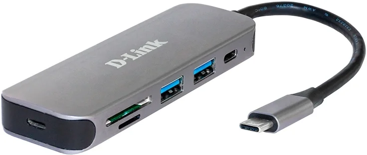 D-Link DUB-2325/A2A Концентратор с 2 портами USB 3.0, 1 портом USB Type-C, слотами для карт SD и microSD и разъемом USB Type-C