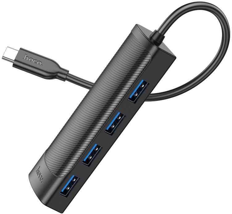 USB-хаб HOCO - HB41 Type-C, USB Type C, 4-USB3.0 Type A, цвет чёрный, HB41 TYPE-C