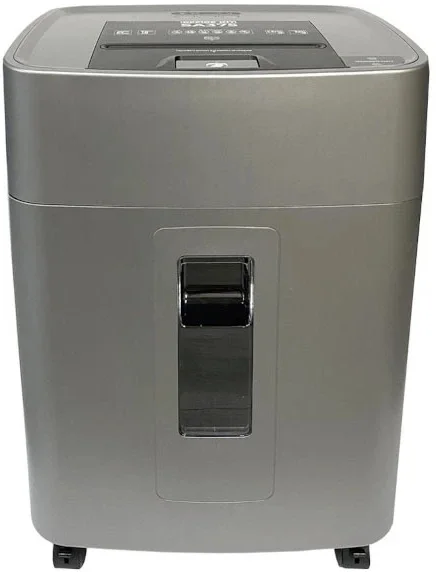 Шредер Office Kit SA375 серый/черный с автоподачей (секр.P-4) фрагменты 375лист. 42лтр. скрепки скобы пл.карты CD