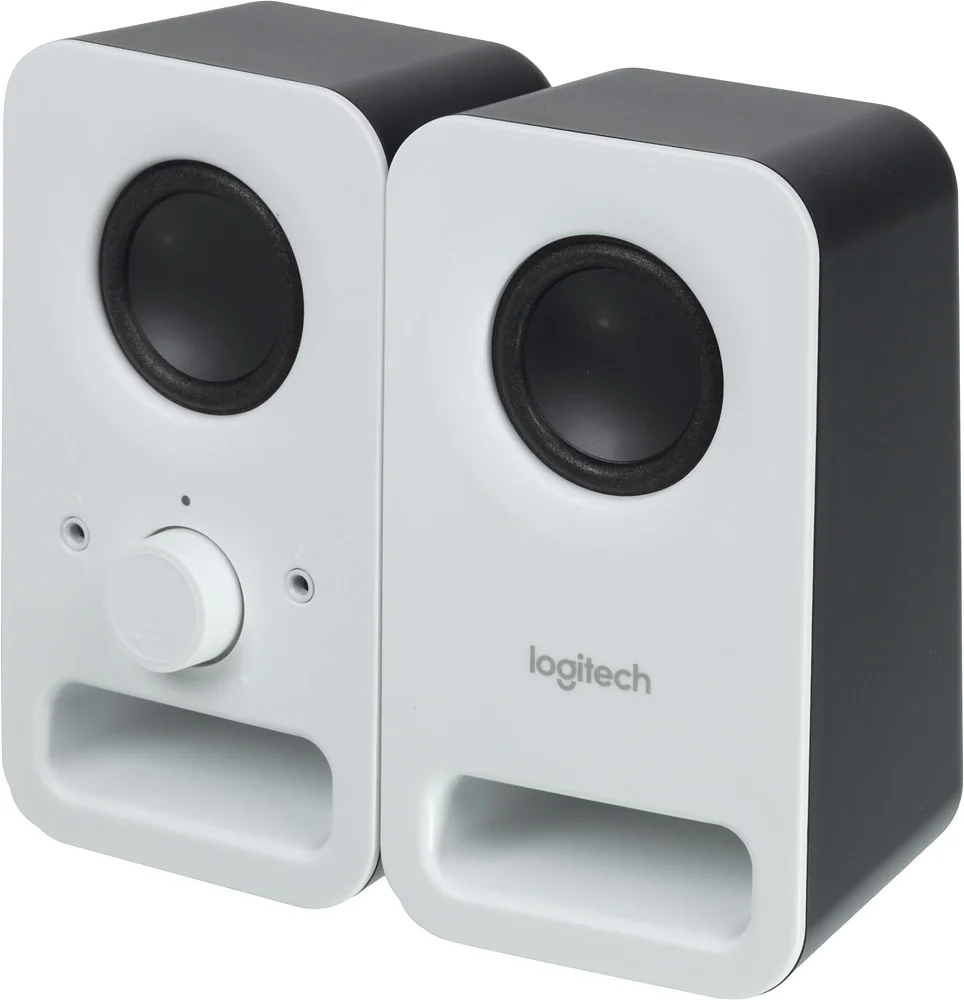 Logitech Акустическая 2.0 система Z150, 3 Вт, разъем для наушников, стерео-вход AUX INPUT, белый.