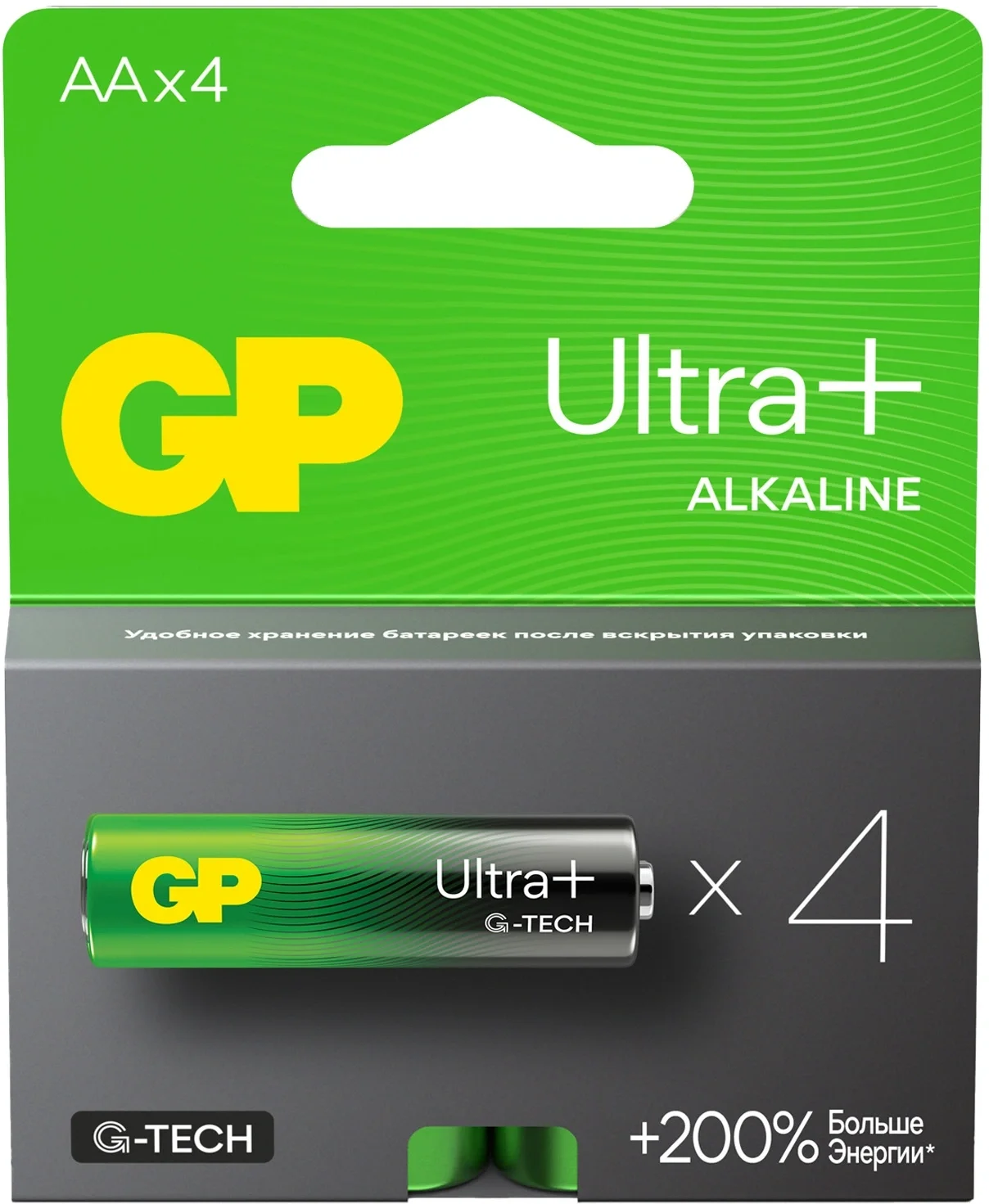 <114805> Элемент питания AA, 1.5V, 4шт, GP Ultra Plus Alkaline G-Tech [GP 15AUPA21-2CRSB4]