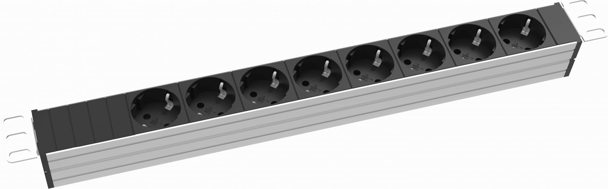 PDU RakTek RTS1608S, 8xSchuko, 16A, базовый, горизонтальный