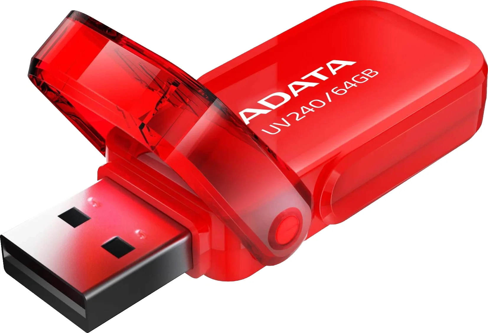 USB накопитель ADATA - UV240, USB Type A (USB 2.0), 64 ГБ, цвет красный, AUV240-64G-RRD