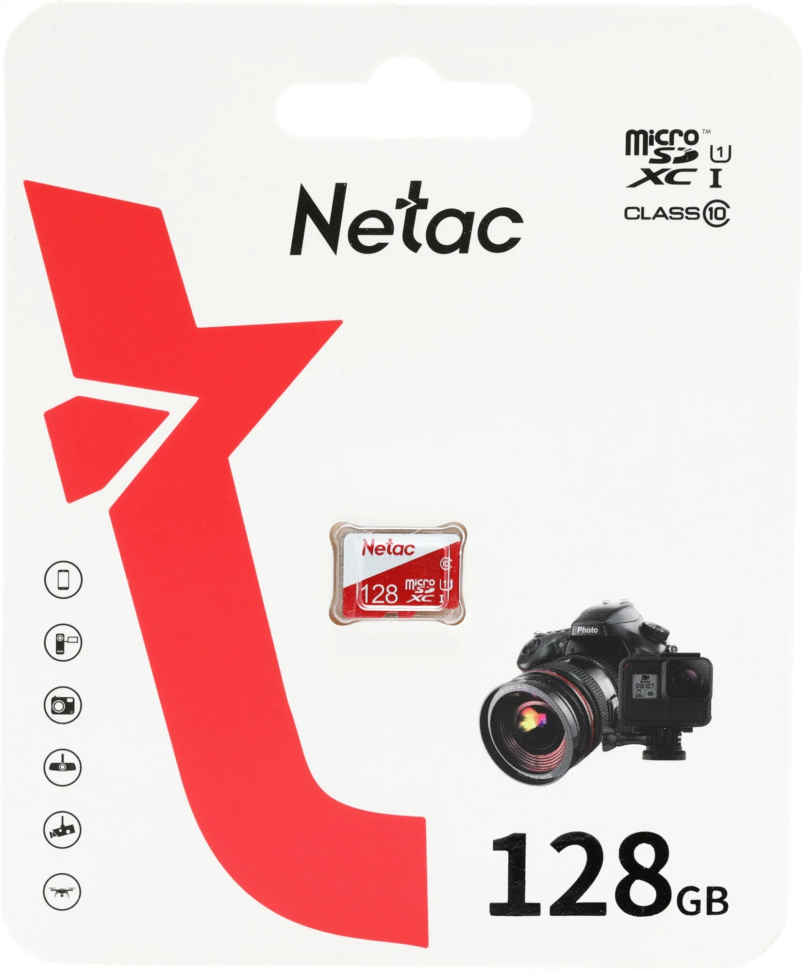 <107077> Карта памяти microSD 128Gb Netac P500 Eco Class 10, без SD адаптера [NT02P500ECO-128G-S]