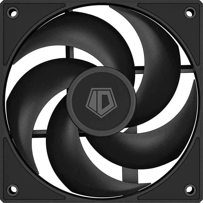Вентилятор для корпуса ID-COOLING AS-120-K 120x120x25мм (60шт./кор, PWM, резиновые углы, черный, 300-2000об/мин, супертихий) BOX