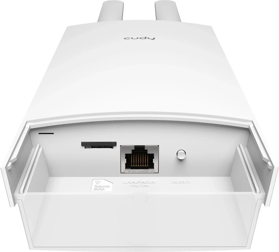 Точка доступа/ Outdoor 4G LTE AC1200 WiFi Router, Cat.4, 300Mbps +  867Mbps Wi-Fi, build-in 4G LTE modem, lightning protection, IP65 Waterproof, 10/100M RJ45, 2 x Detachable 4G Antennas, 24V passive PoE adapter included, Cudy Mesh Support, Zerotier/Wireguard/OpenVPN/IPSec/L2TP/PPTP VPN, DNS over Cloudflare/Google/Quad9, -20 ~ 60? Operating Temperature,  - 40 ~ 65? Extend Operating Temperature, Surge/Lightning Protection