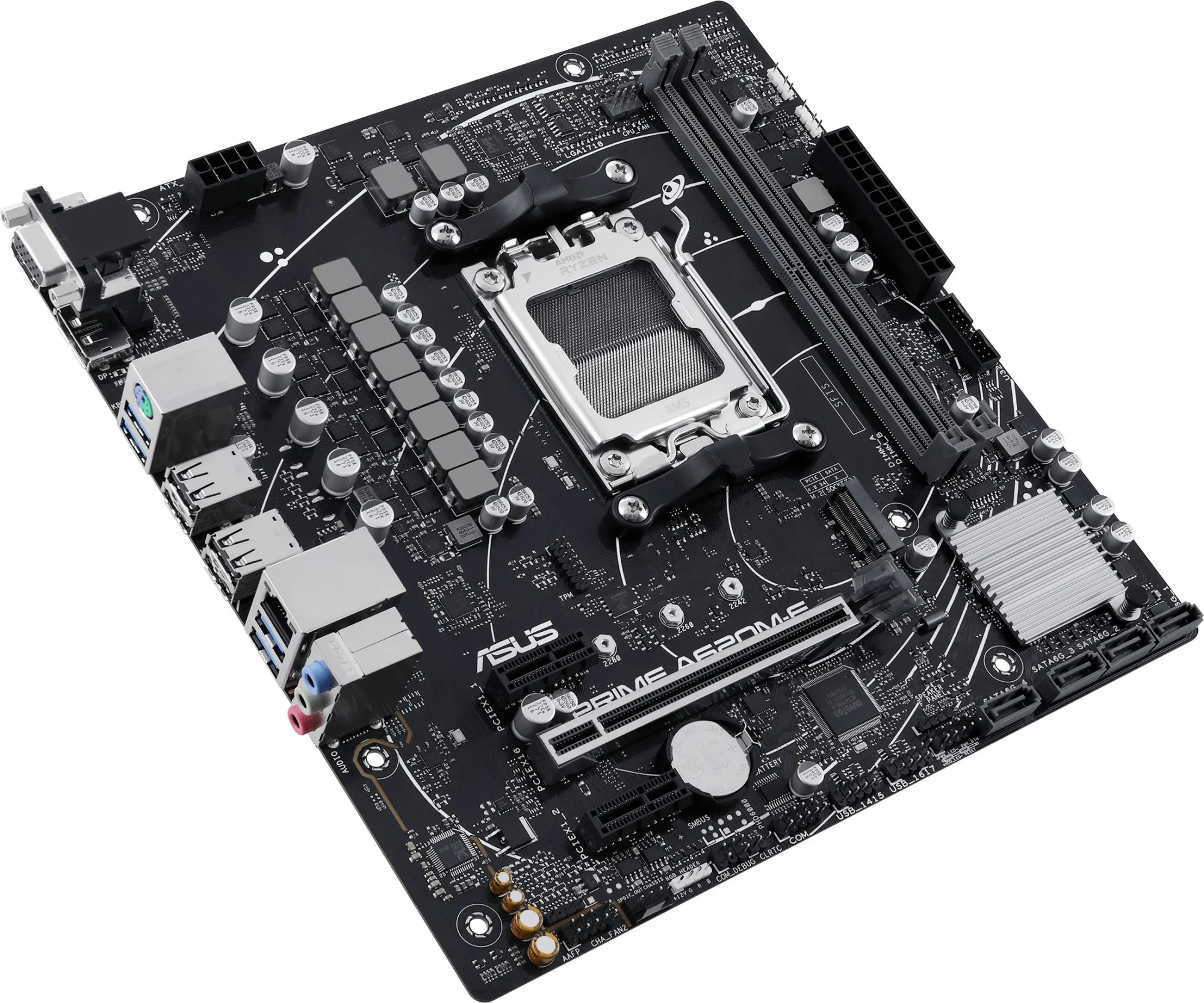 Материнская плата ASUS PRIME A620M-E-CSM, AM5, AMD A620, 2xDDR5, 4xSATA, 1xM.2, 1xPCI-E 4.0 x16, 1xPCI-E x1, 1xDisplayPort, 1xHDMI, 1xVGA, 1x 1Gb LAN, 4xUSB-A 3.2 Gen 1, 4xUSB-A 2.0, 3x3.5 мм, 7.1, Micro-ATX