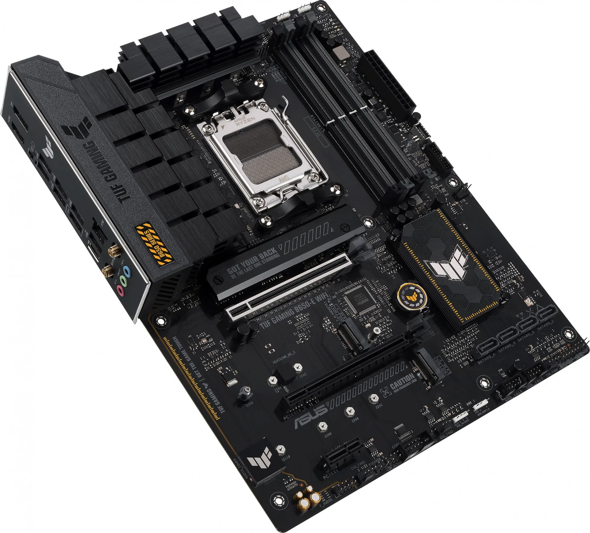 Материнская плата ASUS TUF GAMING B650-E WIFI, AM5, AMD B650, 4xDDR5, 4xSATA, 2xM.2, 1xPCI-E 4.0 x16, 2xPCI-E x1, 2xDP, 1xHDMI, 1x 2.5Gb LAN, 1xUSB-A 3.2 Gen 2, 2xUSB-A 3.2 Gen 1, 4xUSB-A 2.0, 1xUSB-C 3.2 Gen 2, 3x3.5 мм, 7.1, ATX