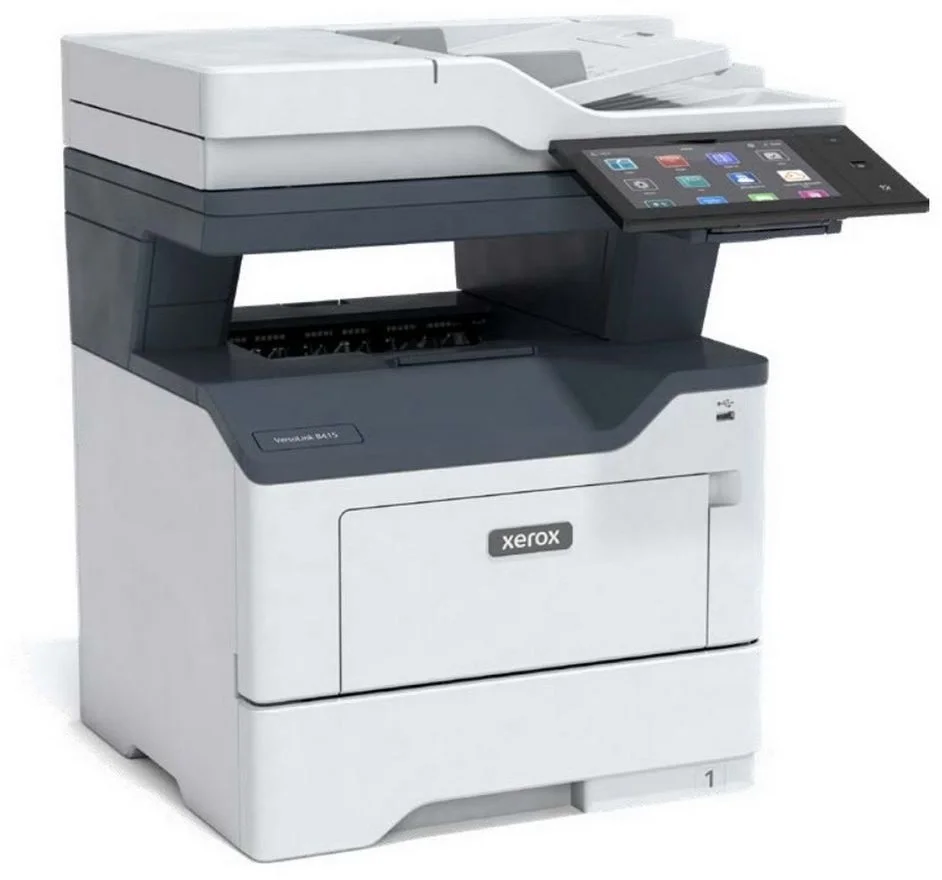 B415V_DN - Монохромное МФУ, Xerox, VersaLink B415DN, B415V_DN, Лазерное, А4, 47 стр./мин., Подача 650 листов, Двусторонний автоподатчик документов, до 98 изобр./мин., Сенсорный дисплей 7", 1.2 ГГц CPU, 2 ГБ RAM, 32 ГБ eMMC, USB 2.0, Ethernet 10/100/1000, NFC, Fax