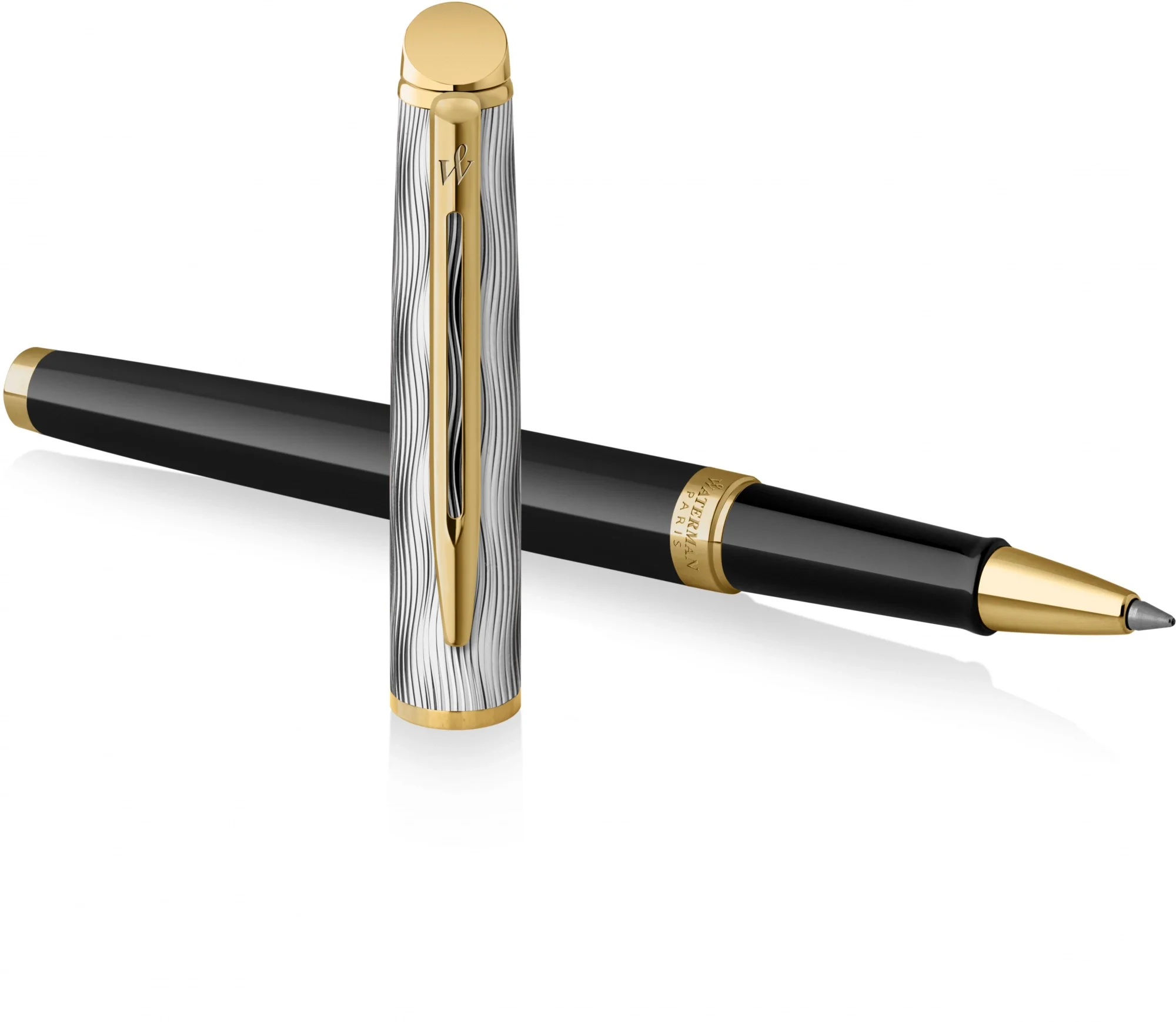 Ручка роллер Waterman Reflections of Paris Hemisphere DeLuxe (2200838) Black GT F, черные чернила, подарочная коробка