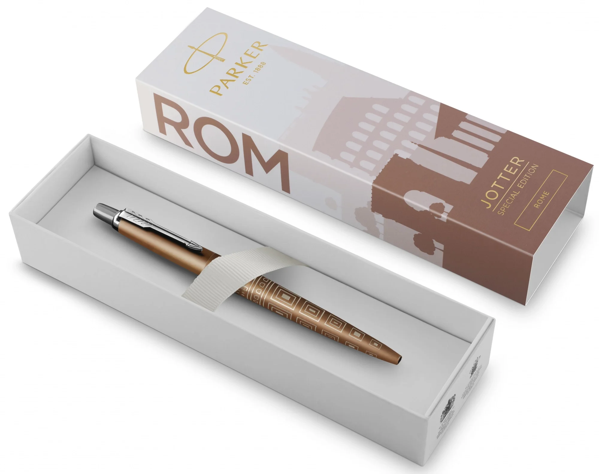 Ручка шариковая Parker Jotter Global Icons SE Rome K179 (2198197) бронзовый, M, синие чернила, подарочная коробка