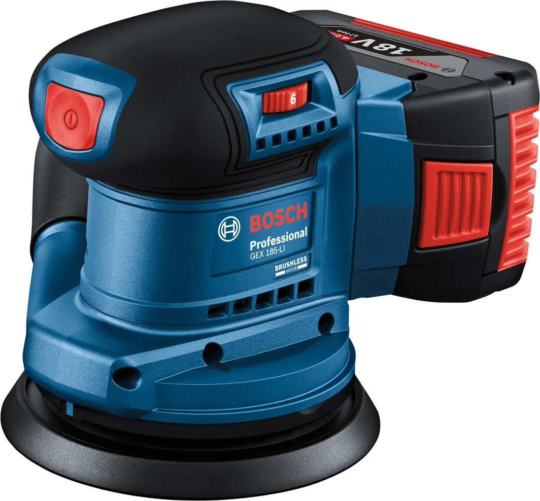 Эксцентриковая шлифмашина Bosch GEX  185-LI  D125мм  аккум.жестк.кейс (06013A5021)