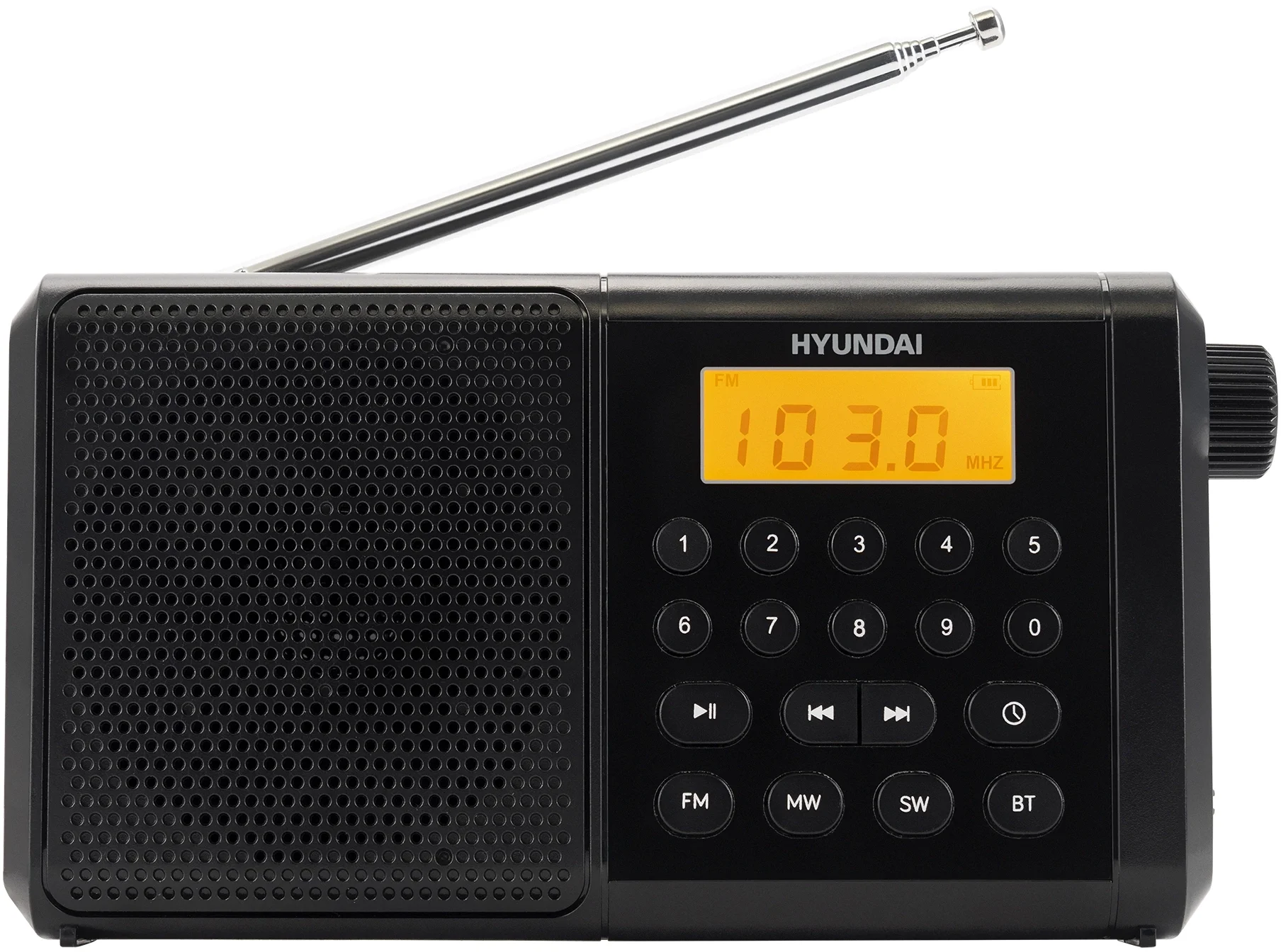 Радиоприемник портативный Hyundai H-PSR115, USB, microSD, черный