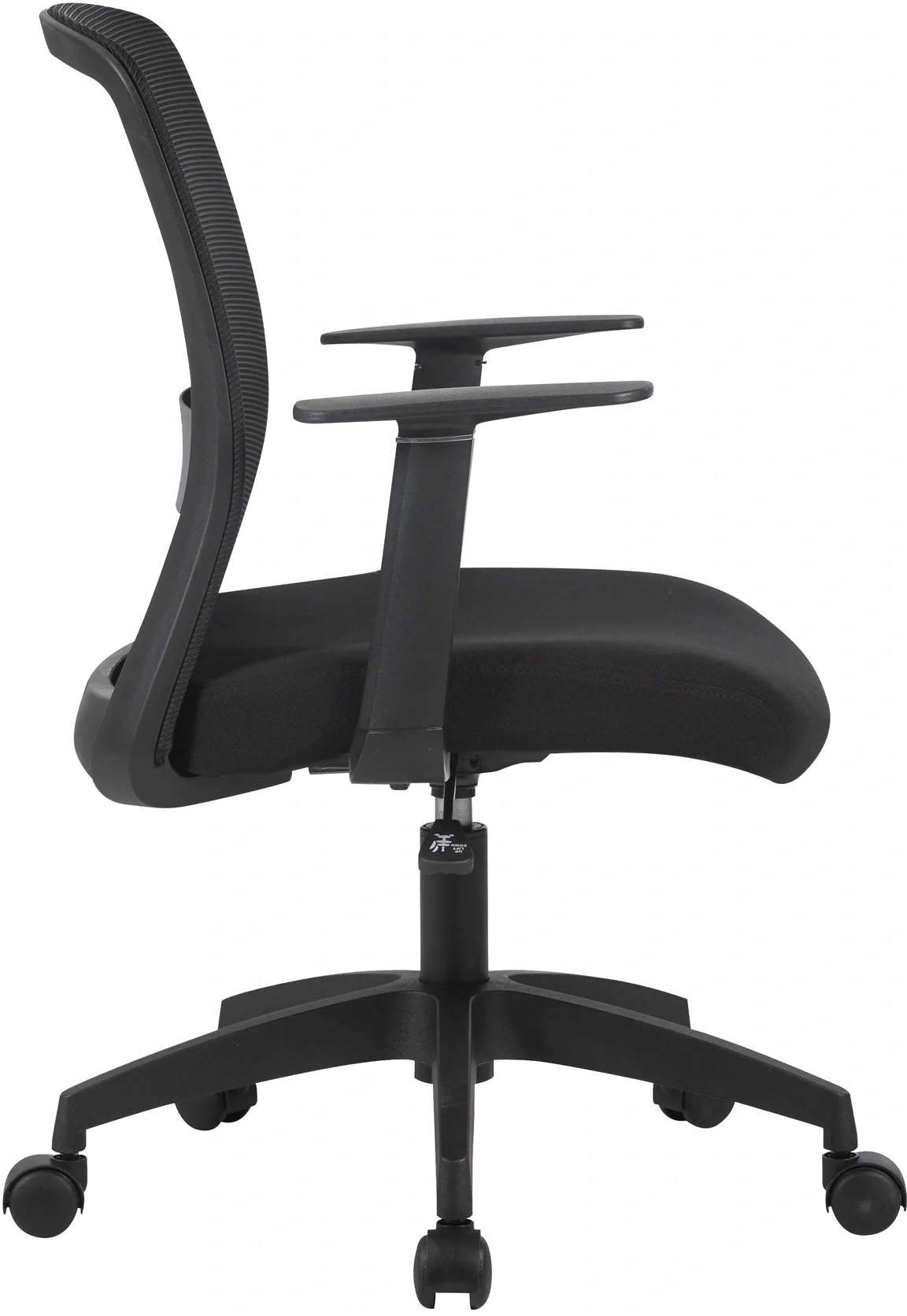 Кресло компьютерное Cactus CS-MC333-BK черный, сиденье черный, сетка/ткань, низк.спин. крестов. пластик, пластик черный