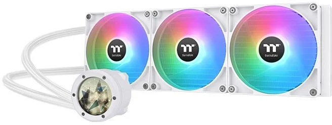 Система жидкостного охлаждения Thermaltake TH420 V2 Ultra Snow Edition ARGb Soc-AM5/AM4/1151/1200/1700 белый 4-pin 34.7dB Al+Cu LCD Ret (CL-W407-PL14SW-A)