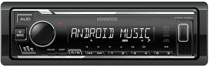 Автомагнитола Kenwood KMM-105M 1DIN 4x50Вт USB 2.0 AUX 3 RDS