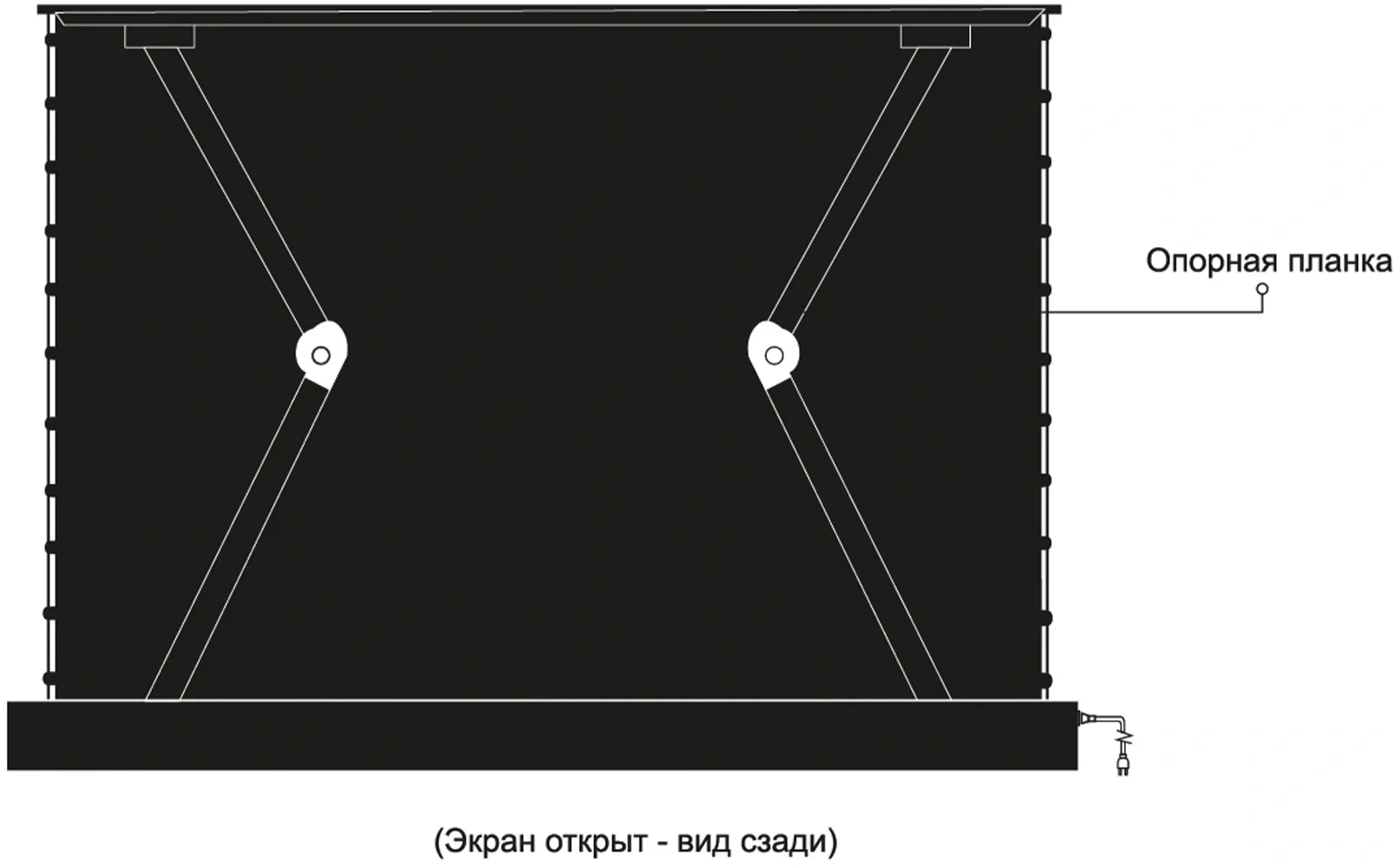 Экран Cactus 100" 125x221см FloorRising CS-PSFRCLR-221X125 16:9 напольный рулонный черный (моторизованный привод)