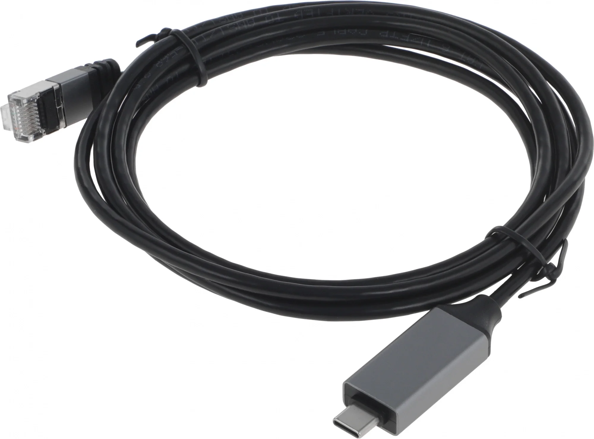 Кабель связи BURO - BU-USB-C-LAN1000-2m, USB Type C (M) -> RJ-45 (M), 1 Гб/с, 2 м, цвет чёрный, BU-USB-C-LAN1000-2M