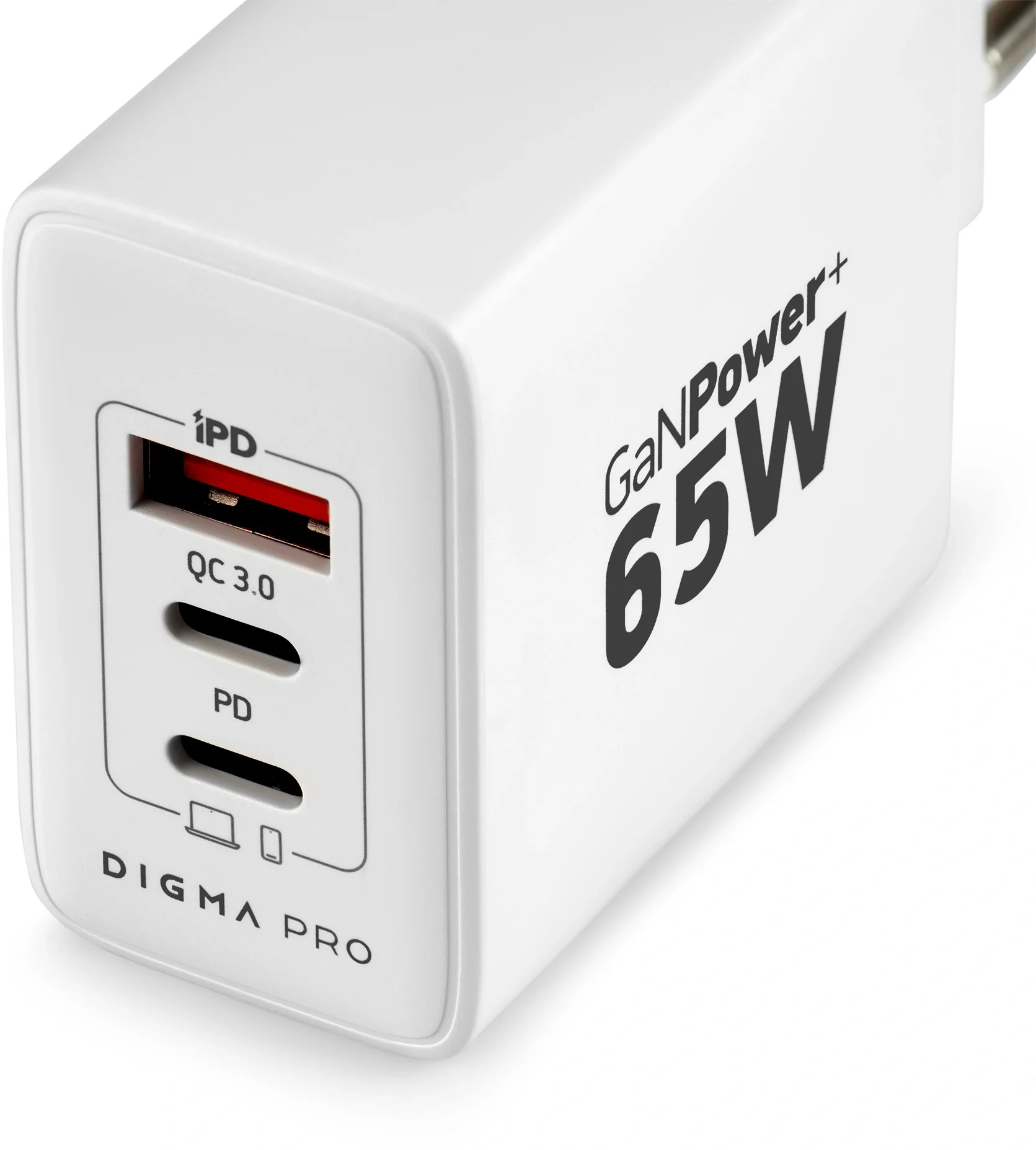 Сетевое зарядное устройство Digma Pro DPW6B 65W 3.25A (PD+QC) 2хUSB-C/USB-A универсальное белый (DPW6B5GX12WH)