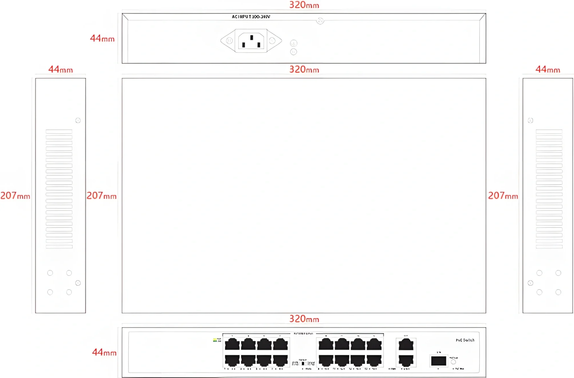 Коммутатор Tiandy TC-P3S019 H/1621/AT/180