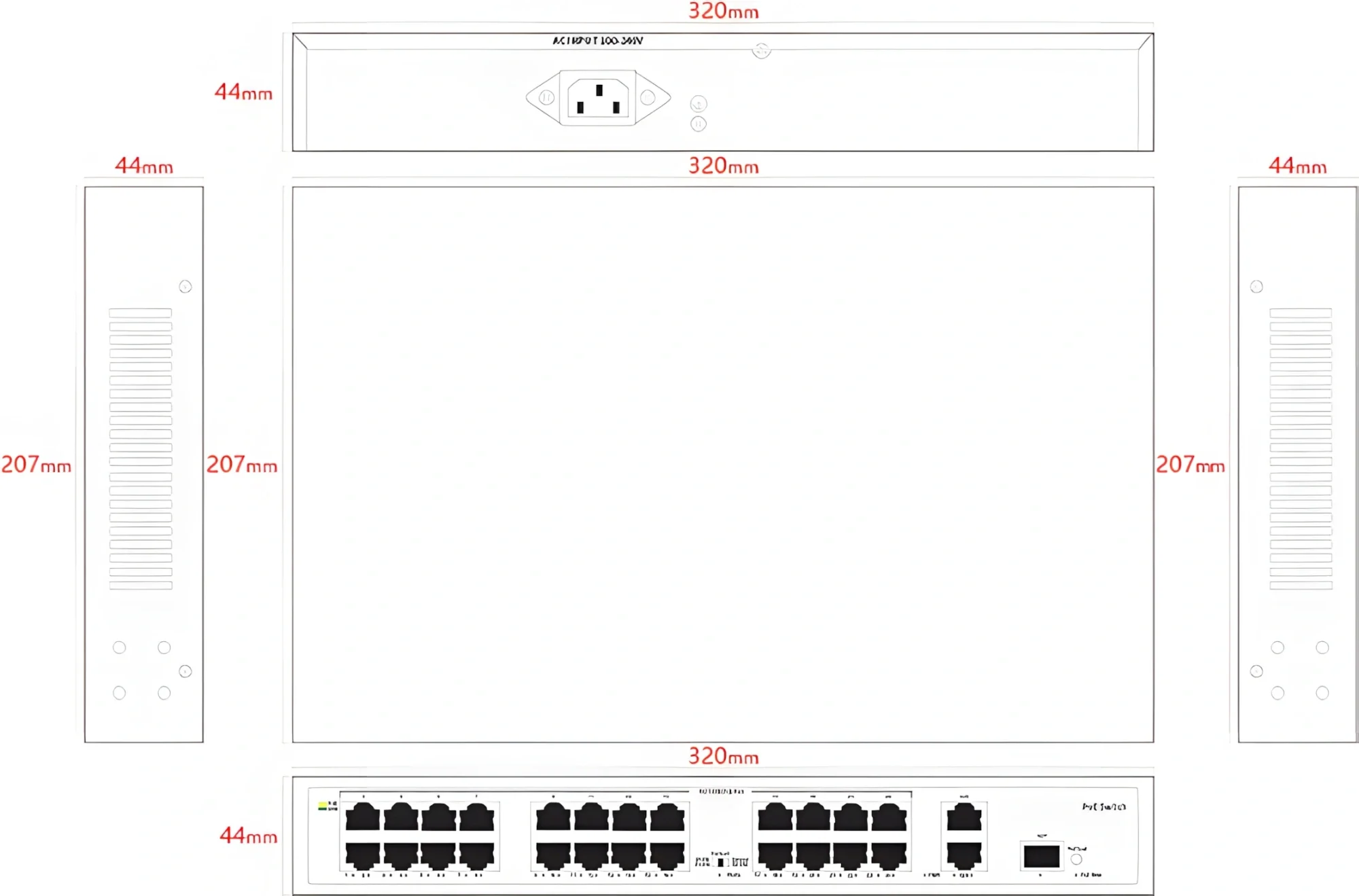 Коммутатор Tiandy TC-P3S027 (TC-P3S027 H/2421/AT/260)