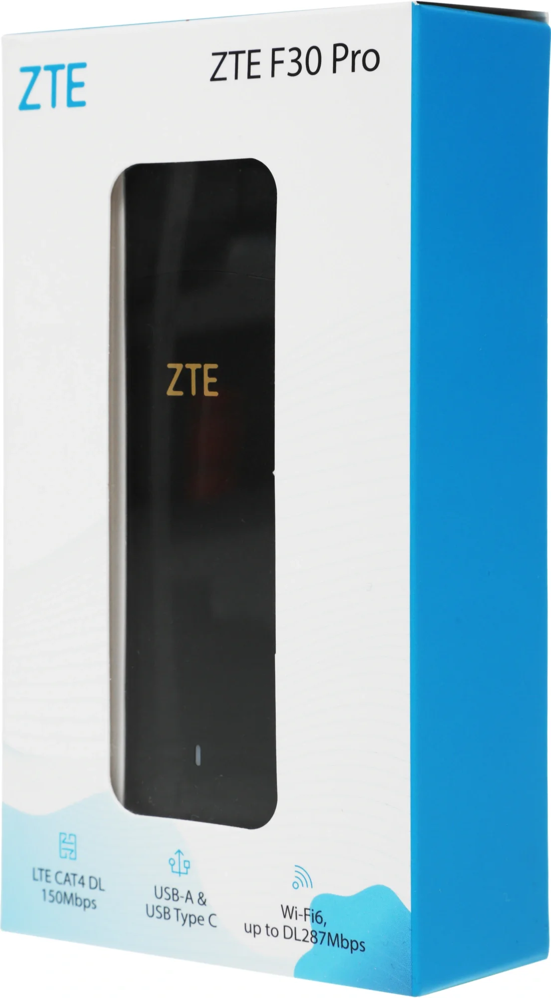 Модем 3G/4G ZTE F30Pro USB Wi-Fi VPN Firewall +Router внешний черный