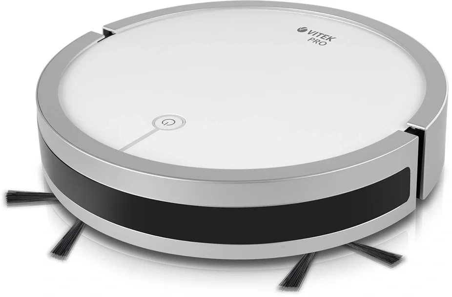 Робот-пылесос Vitek VT-1804 белый/серый, 2500 мАч Li-Ion, уборка сухая/влажная, пылесборник контейнер 0.45 л