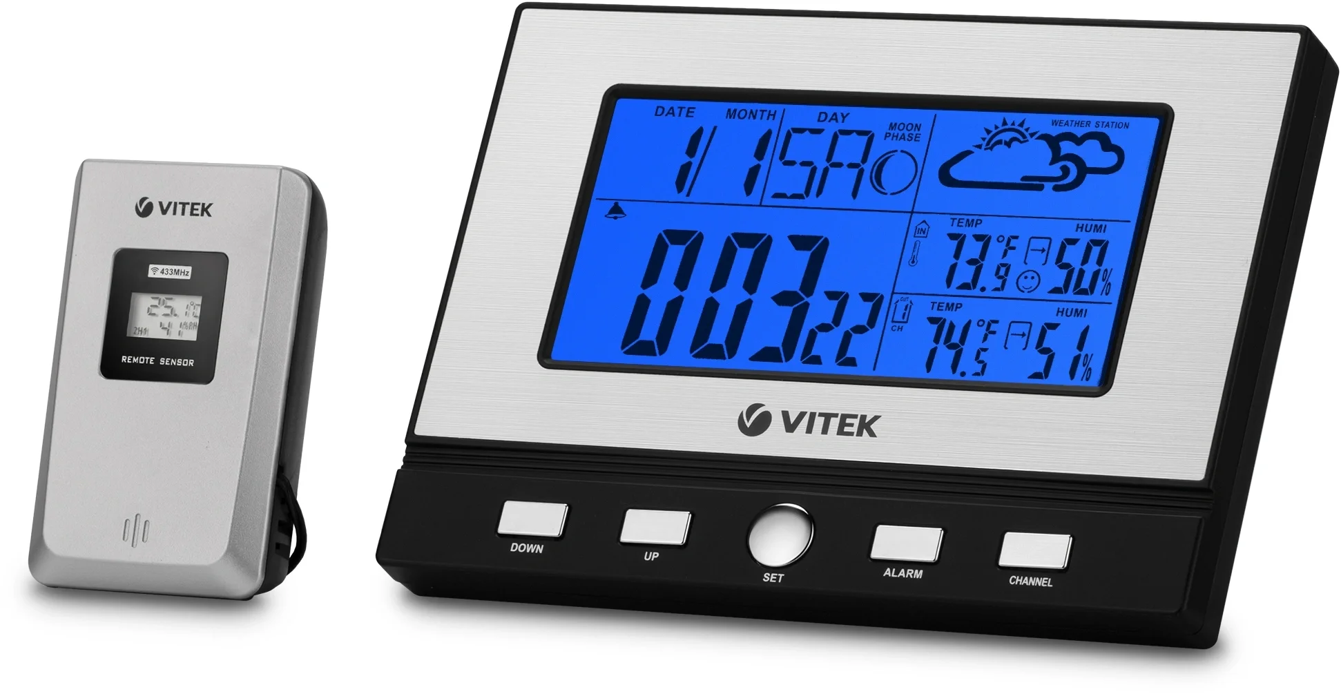 Погодная станция Vitek VT-3533 серебристый/черный