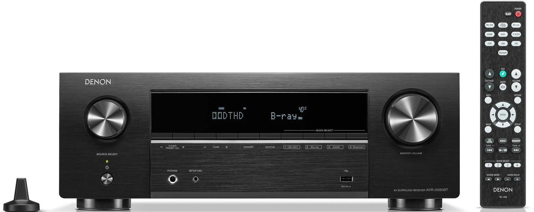 Ресивер AV Denon AVR-X580BT, 5.2, черный