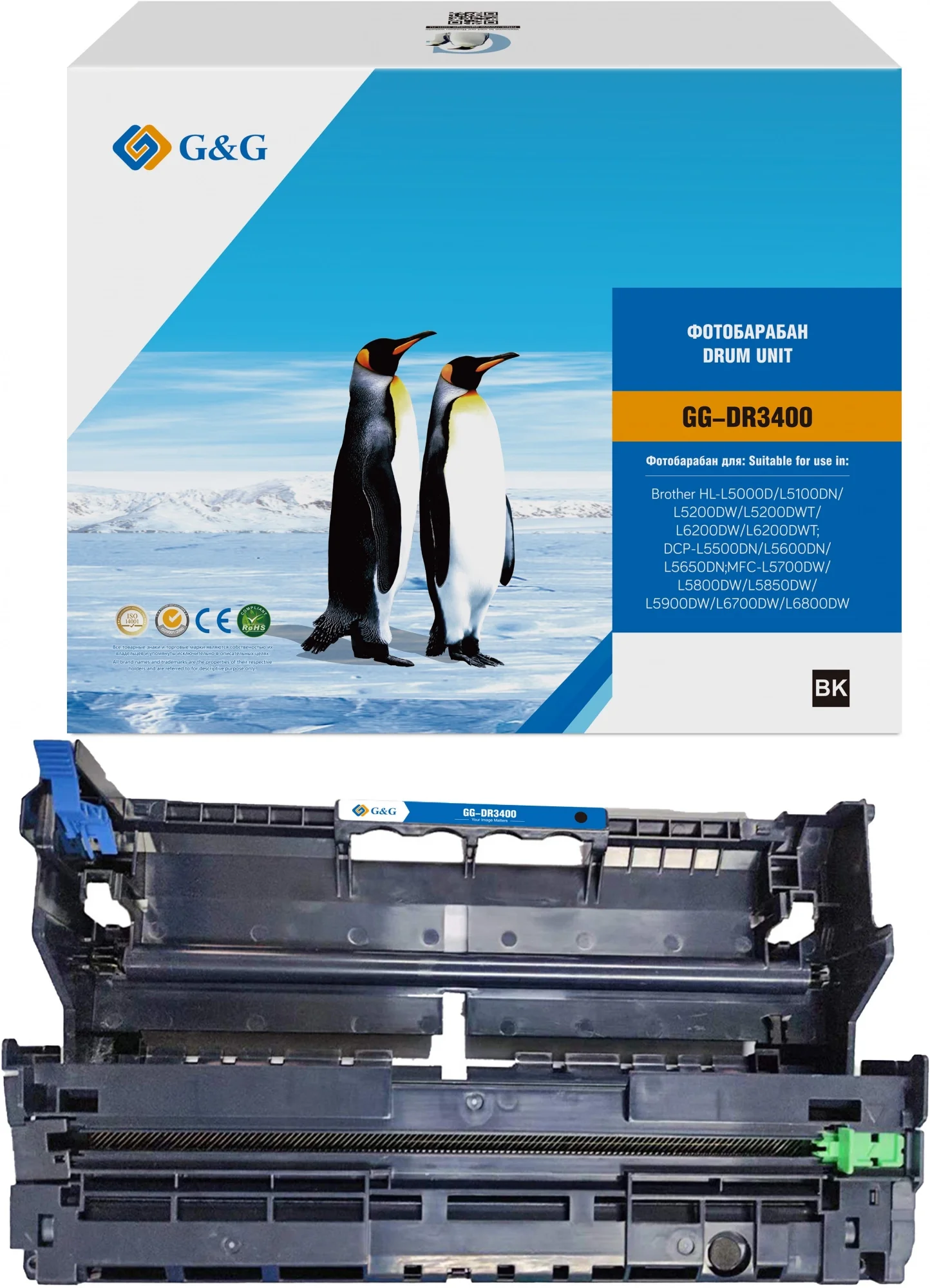 GG-DR3400 G&G  drum-cartridge  for  Brother HL-L5000D/L5100DN/L5200DW/L5200DWT/L6200DW/L6200DWT;DCP-L5500DN/L5600DN/L5650D