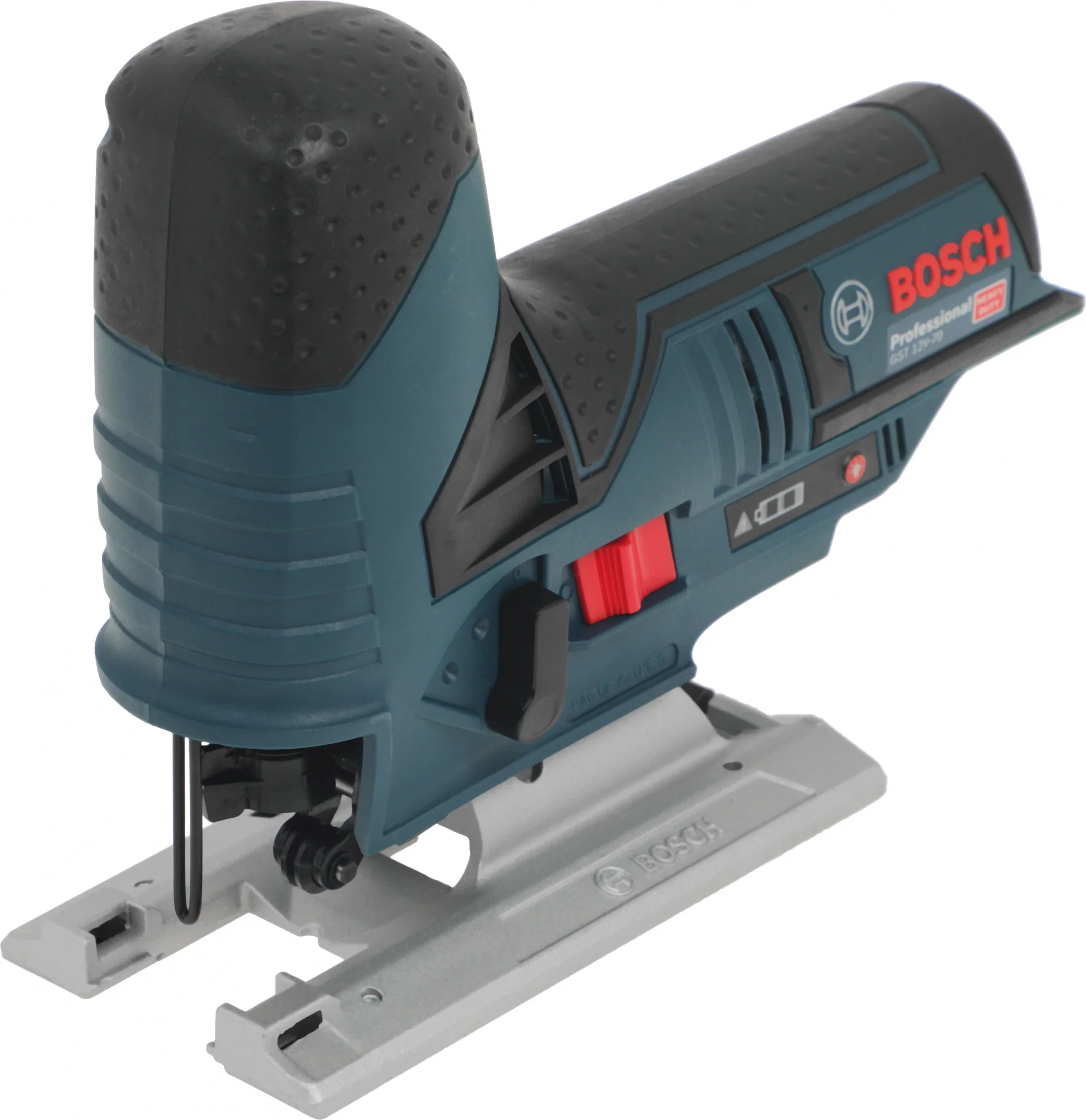 Bosch GST 12V-70 Лобзик аккумуляторный [06015A1001] {10.8 V-LI без акк и ЗУ 2 пилки, противоскольный вкладыш, адаптер пылесоса, накладка на подошву})