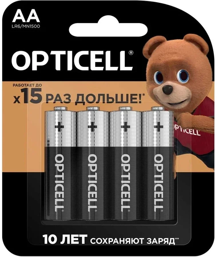 Батарейка Opticell 5051001, AA/LR6, алкалиновая, 4шт